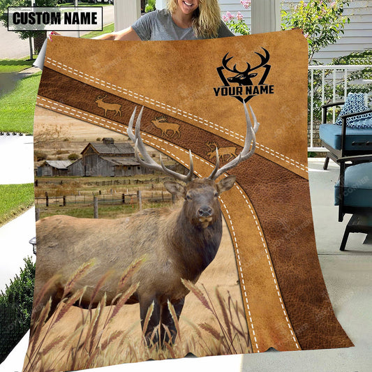 Joycorners Rocky Mountain Bull Elk Custom Name Blanket Collection