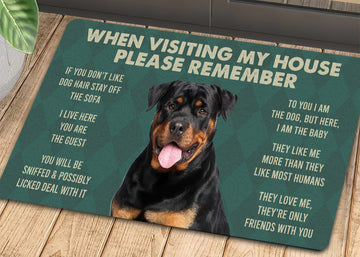 Joycorners Rottweilers Dog Doormat, Please Remember I Live Here Gift For Dog Lovers, Housewarming Gift, Dog Decor LM0210