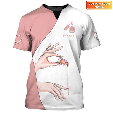 Nails - Personalized Name Gift for Nails Lovers, Nails Salon Uniform 3D Shirt