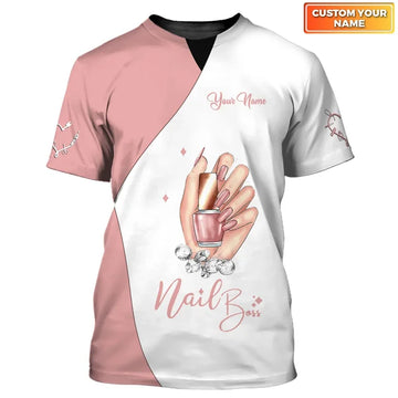 Nails - Personalized Name Gift for Nails Lovers, Nails Salon Uniform 3D Shirt