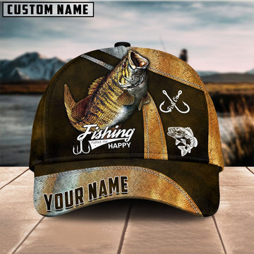 Joycornerss Custom Name Smallmouth Bass Fishing Red 3D Classic Cap