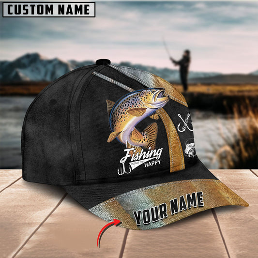 Joycorners Custom Name Trout Fishing 3D Classic Cap