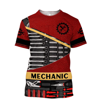 Joycorners Playera para Hombre T-Shirt For Men Mechanic Graphic 3D Full Print T-Shirt