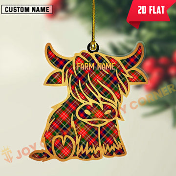 Joycorners Scottish Christie Clan Tartan Highland Cow Ornament