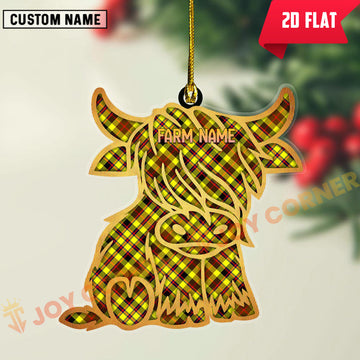 Joycorners Scottish Jardine Clan Tartan Highland Cow Ornament
