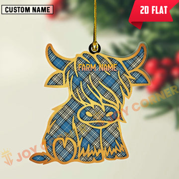 Joycorners Scottish Napier Ancient Clan Tartan Highland Cow Ornament