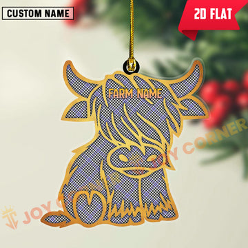 Joycorners Scottish Sir Walter Scott Clan Tartan Highland Cow Ornament