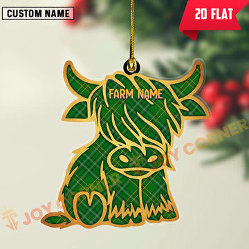 Joycorners Scottish Wexford County Clan Tartan Highland Cow Ornament