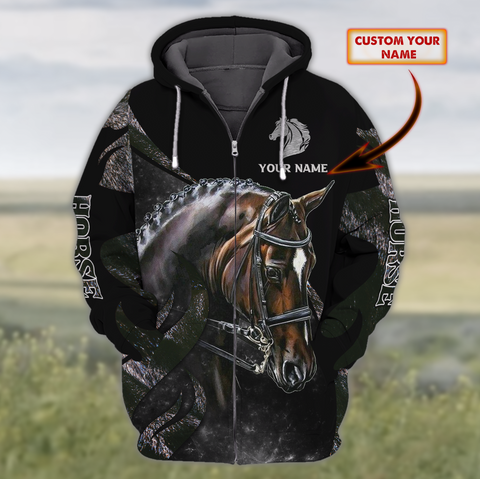 Joycorners Cool Horse Custom Name 3D Shirts