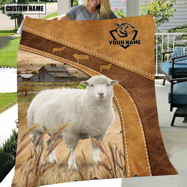 Joycorners Personalized Name Sheep Brownie Background Blanket