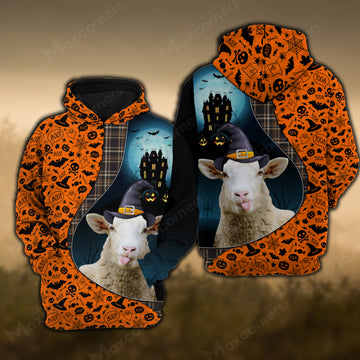 Joy Corners Sheep Castle Halloween Pattern 3D Hoodie