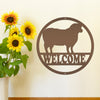Joycorners Sheep Welcome Metal Sign, Sheep Metal Sign, Sheep Farm Sign, Sheep Metal Wall Art & Decor, Sheep Farmhouse Decor, Sheep Wall Decor, Sheep, Farmhouse Wall Art LM0110