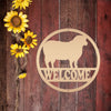 Joycorners Sheep Welcome Metal Sign, Sheep Metal Sign, Sheep Farm Sign, Sheep Metal Wall Art & Decor, Sheep Farmhouse Decor, Sheep Wall Decor, Sheep, Farmhouse Wall Art LM0110