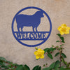 Joycorners Sheep Welcome Metal Sign, Sheep Metal Sign, Sheep Farm Sign, Sheep Metal Wall Art & Decor, Sheep Farmhouse Decor, Sheep Wall Decor, Sheep, Farmhouse Wall Art LM0110