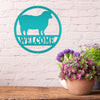 Joycorners Sheep Welcome Metal Sign, Sheep Metal Sign, Sheep Farm Sign, Sheep Metal Wall Art & Decor, Sheep Farmhouse Decor, Sheep Wall Decor, Sheep, Farmhouse Wall Art LM0110