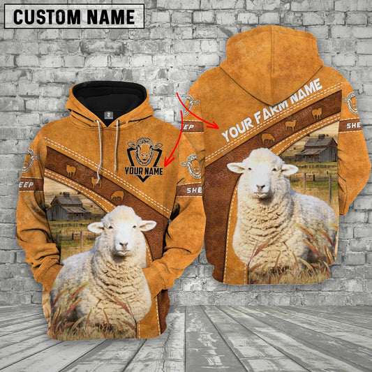 Joycorners Sheep 3D Customized Name - Farm Name Hoodie