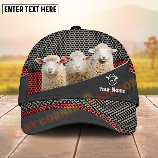 Joycorners Sheep Ranch Style Metal Pattern Mesh 3D Cap Personalized Name Cap