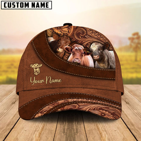 Joy Corners Short Horn Farm Life Beauty Leather Pattern Customized 3D Cap