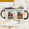 Joycorners Shorthorn Personalized Name Two Tone Mug
