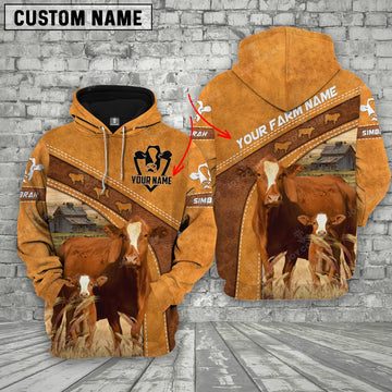 Joycorners Personalized Name Farm Simbrah Cattle 3D Hoodie