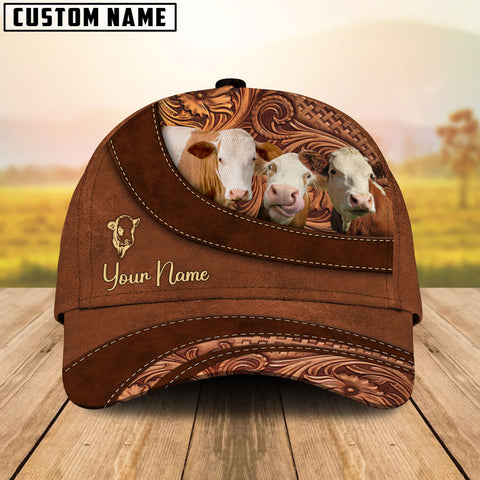 Joy Corners Simmental Farm Life Beauty Leather Pattern Customized 3D Cap