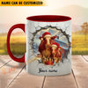 Joycorners Simmental Personalized Name Christmas Farmyard Mug