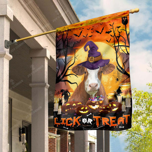Joycorners Happy Halloween Simmental Lick Or Treat 3D Printed Flag