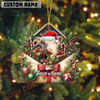 Joycorners Personalized Festive Cow Farm Envelope Acrylic Ornament (14 Breed Options)