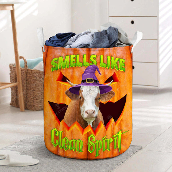Joycorners Halloween Simmental Cattle Pumpkin Laundry Basket