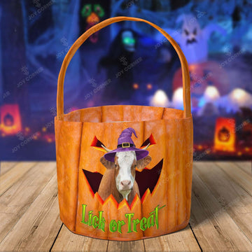 Joycorners Simmental Cattle Lick or Treat Personalized Name Halloween Spooky Candy Basket