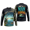 Joycorners Just A Man Who Loves Fishing Camo Fishing Shirt, Fisherman Gift, SPF Shirt For Men