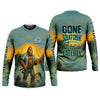 Joycorners Gone Squatchin, Bigfoot Fishing, Funny Fishing Shirt, SPF Shirt, Fisherman Outfit, Mens Casual Shirts