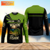 Joycorners Wishing I Was Fishing Funny Fishing Shirt, Bass Fishing Shirt, SPF Shirt For Men, Men's Fishing Shirt