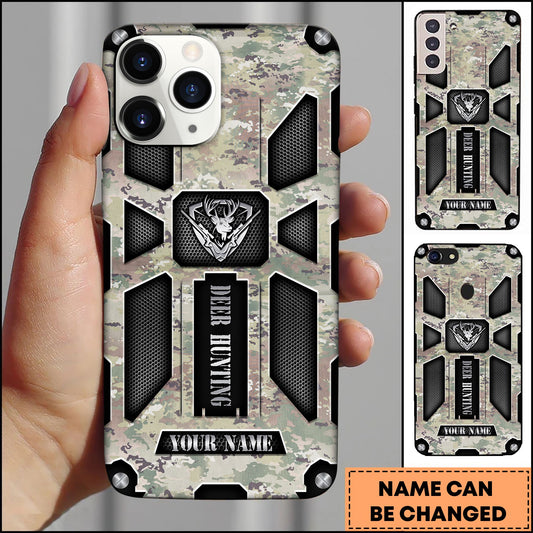 Joycorners Hunting Phonecase Desert Digital Camo Tactical Deer Badge Armor Style Personalized Name 3D Phone Case