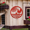 Joycorners Personalized Chicken Coop Sign, Rooster Chicken Metal Sign, Rooster Metal Sign, Personalized Chicken, Rooster Farm, Chicken Farm Sign LM0110