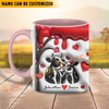 Joycorners Sweet Holstein Couple Personalized Name Two Tone Mug