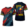 Joycorners Catch The Wave Shark Fishing SPF Shirt, Mens Fishing Shirts Long Sleeve, Gift For Fisherman