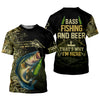 Joycorners Bass Fishing And Beer That's Why I'm Here Camouflage Fishing Shirts, Funny Fishing Shirt, SPF Shirt For Men