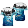Joycorners Blue Marlin Fishing SPF Shirt For Men, Performance Fishing Shirts, Gift For Fisherman, Men's Fishing Shirt