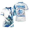 Joycorners Fishing It's Not A Hobby It's A Lifestyle Blue Camo Fishing UPF Shirts, Blue Marlin Fishing Shirts For Men