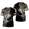 Joycorners Camo Black Fishing UPF Shirts, Camouflage Fishing Shirts, Fishing Gifts For Men, Men's Fishing Shirt