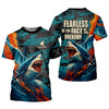 Joycorners Shark Fishing Shirt, Fearless In The Face Of The Unknown Fishing UPF Shirts, Fishing Gifts For Men