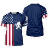 Joycorners Bigfoot American Flag Patriotic Fishing Shirt, SPF Shirt For Men, Gift For Fisherman, Fishing Shirts For Men