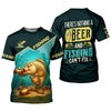 Joycorners There's Nothing A Beer And Fishing Can't Fix SPF Shirt For Men, Gift For Fisherman, Largemouth Bass Fishing