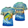Joycorners Weekend Forecast Fishing With A Chance Of Drinking Men's Fishing Shirt, Mahi Fishing Shirt, UPF Fishing Shirt