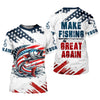 Joycorners Make Fishing Great Again Patriotic Fishing Shirt, Red White Blue SPF Shirt For Men, Fishing Shirts For Men