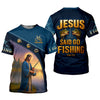 Joycorners Jesus Said Go Fishing Funny Fishing Shirt, Christian Fishing SPF Shirt For Men, Men's Fishing Shirts Long Sleeve