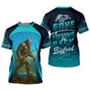 Joycorners Gone Fishing Be Back Bigfoot Blue Fishing Shirt, SPF Shirt For Men, Gift For Fisherman, Men's Fishing Shirt