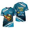 Joycorners Rippin' Lips & Takin' Sips Fishing SPF Shirt For Men, Gift For Fisherman, Fishing Shirts For Men