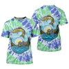 Joycorners Bear Fishing Green And Purple Cool Tie Dye Patterns Fishing UPF Shirts, Fishing Gifts For Men, Men's Fishing Shirt